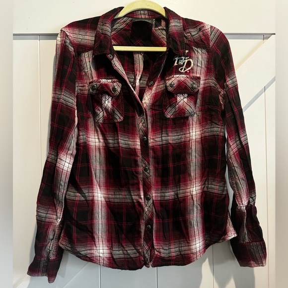 Harley-Davidson Tops - Women’s Harley-Davidson Flannel Button Up size Large